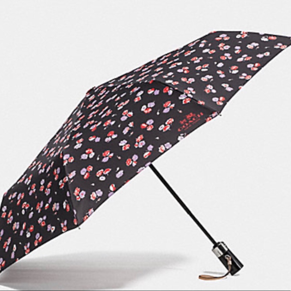 COACH BLACK UMBRELLA FLORAL PRINT